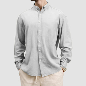 Men's Basic Casual Cotton Linen Shirt