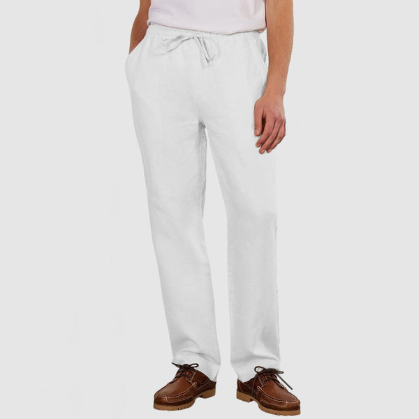 Men's Daily Casual Cotton Linen Lace-Up Trousers