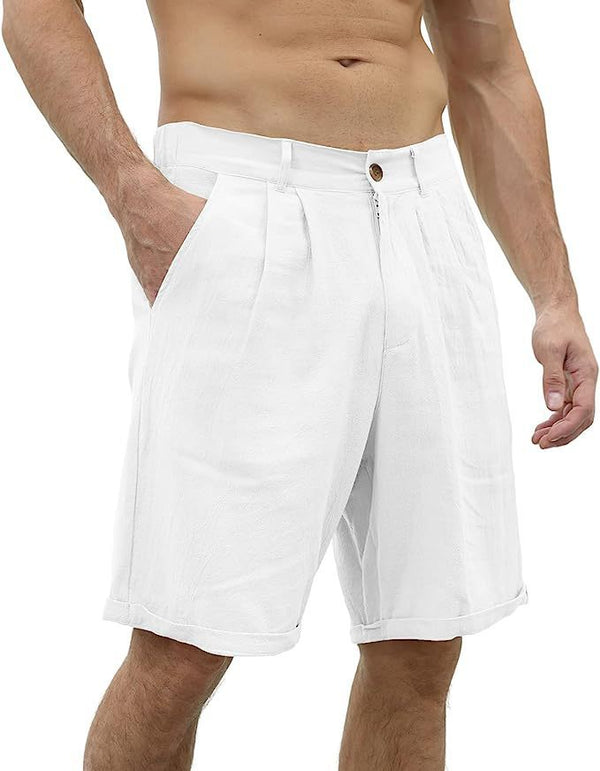 Men's Shorts Linen Shorts Summer Shorts Beach Shorts Pocket Plain Comfort Breathable Outdoor