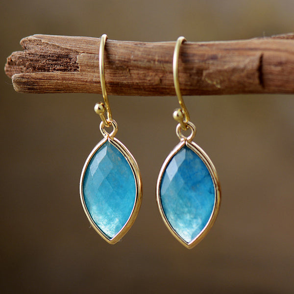 Natural stone pendant earrings