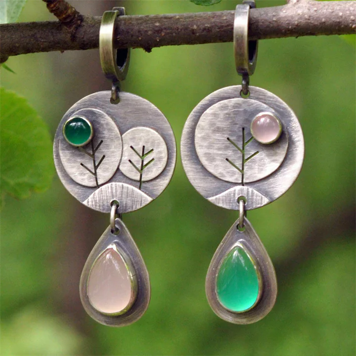 Vintage Nature Silver Earrings