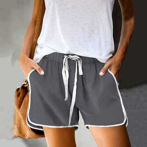 Solid Color Drawstring Pocket Shorts