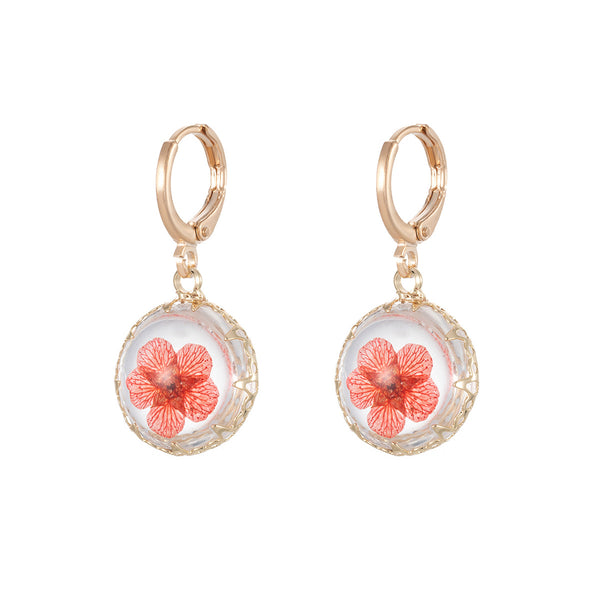 Transparent Round Glass Ball Earrings