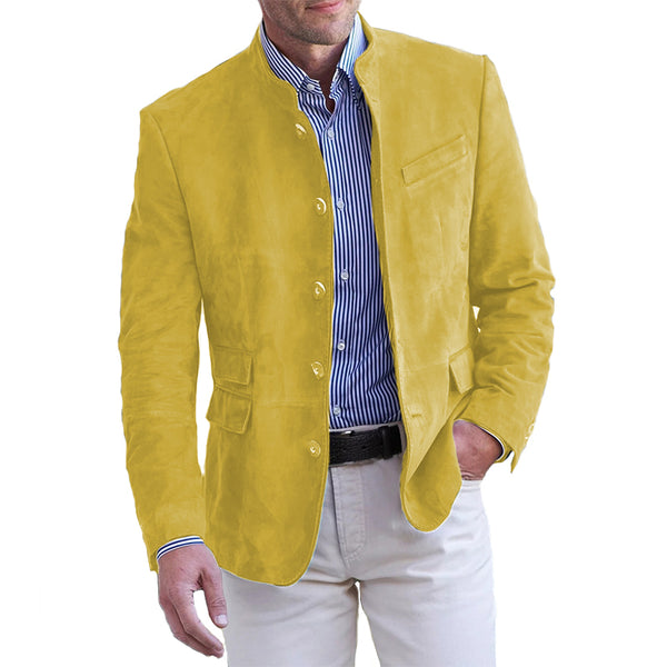 Men's Classic Soild Color Vintage Casual Button Down Jacket