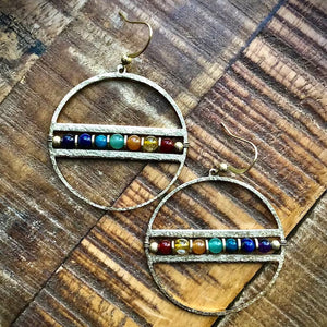 Retro Colored Beaded Earrings