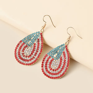 Tassel Flag Full Diamond Earrings