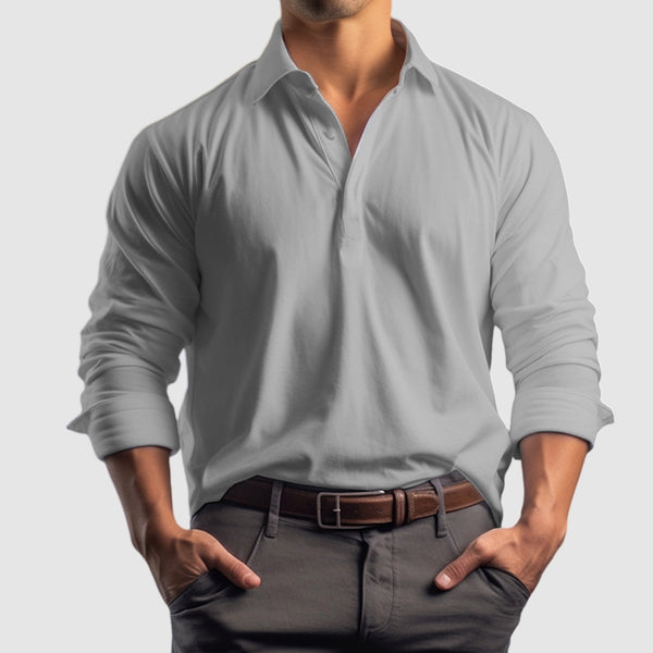 Men's Lapel Cotton Polo Shirt