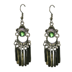 Vintage metal fringe hanging earrings