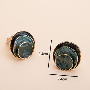 Vintage Handpainted Multi Layered Rounded Earrings