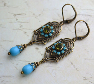 Retro Sapphire Earrings