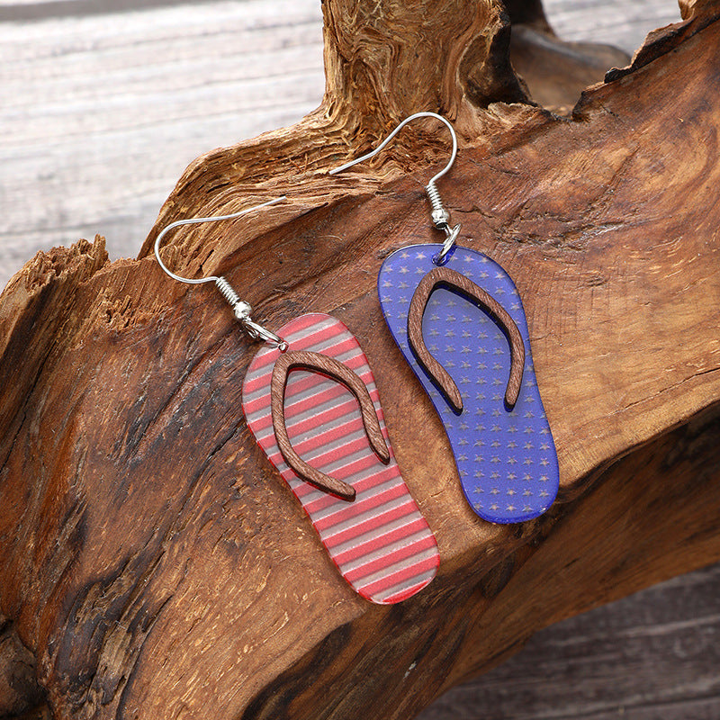 Bikini shaped striped earrings