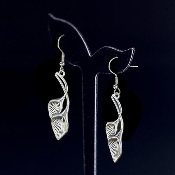 Lily leaf pendant earrings