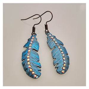 Retro  Colorful Feather Earrings