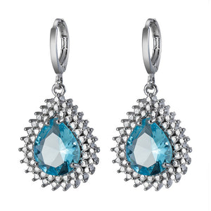 Sea Blue Zircon Earrings