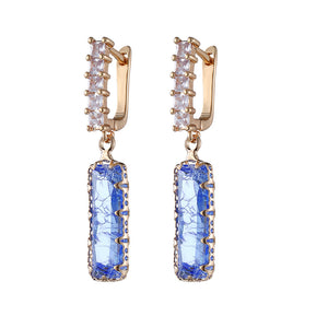 Dazzling Square Gemstone Earrings