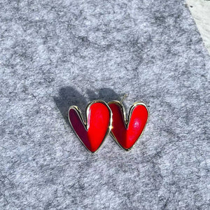 Wine Red Love Earrings