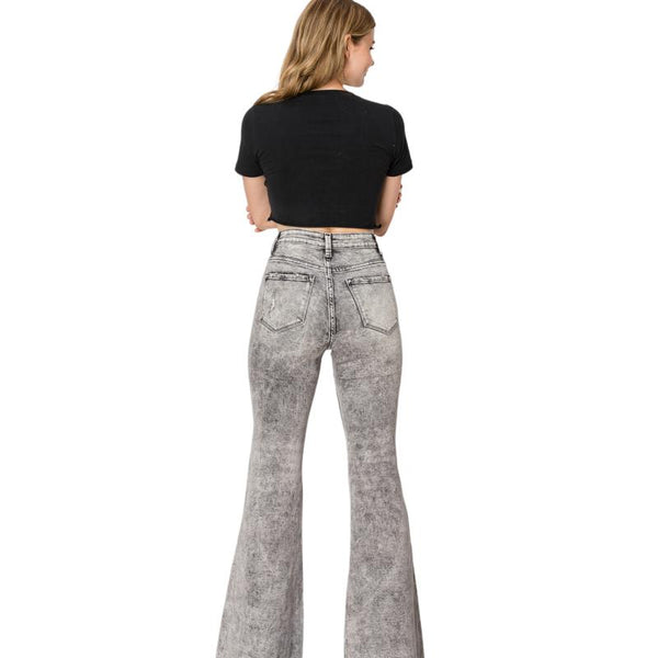 Mid Rise Wide Leg Baggy Flare Jeans OSF1133