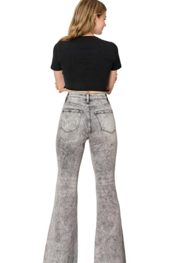 Mid Rise Wide Leg Baggy Flare Jeans