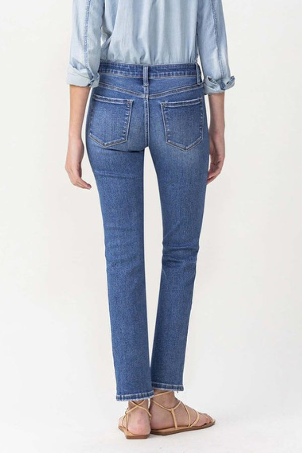 Full Size Midrise Slim Ankle Straight Jeans