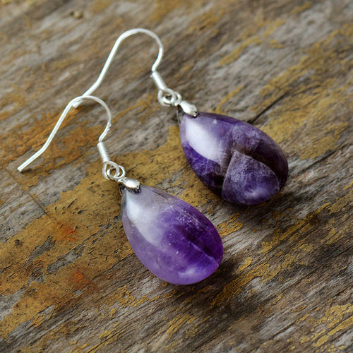 Natural Stone Amethyst Earrings