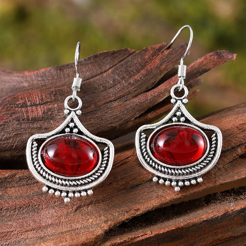 Vintage Style Ruby Earrings