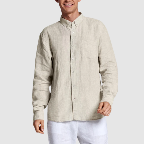 Men's Linen Button Down Pocket Shirt