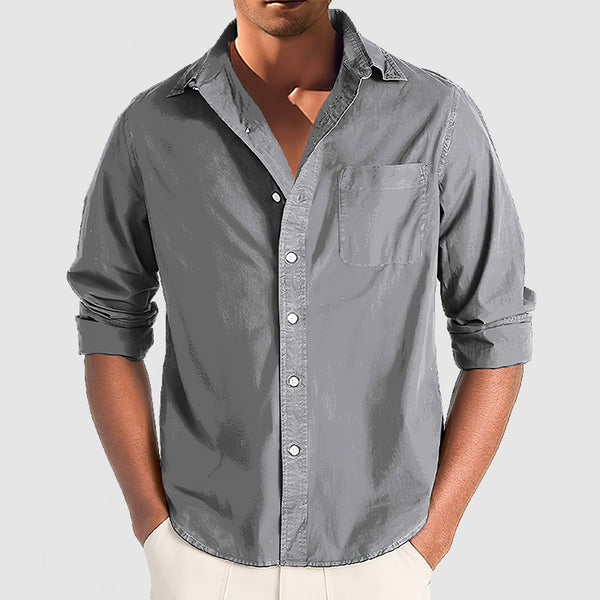 Men's Premium Cotton Basic Long Sleeve Shirt