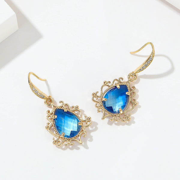 Zircon Blue Crystal Earrings