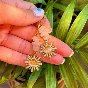 Natural Crystal Stone Earrings