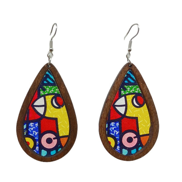 Retro Wooden Long Earrings