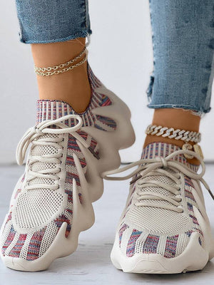 Lace-up Knit Breathable Sneakers