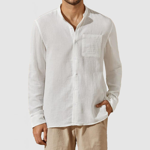 Men's Casual Textured Pocket Shirt