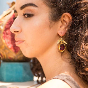 Pomegranate Gold Earrings