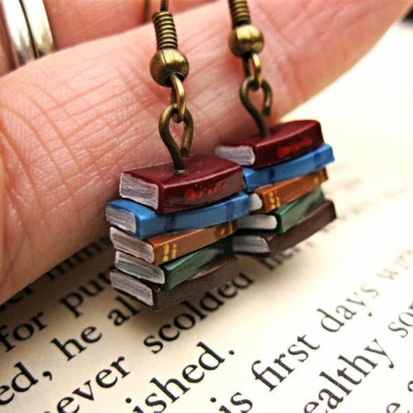 Stacked Book Earrings