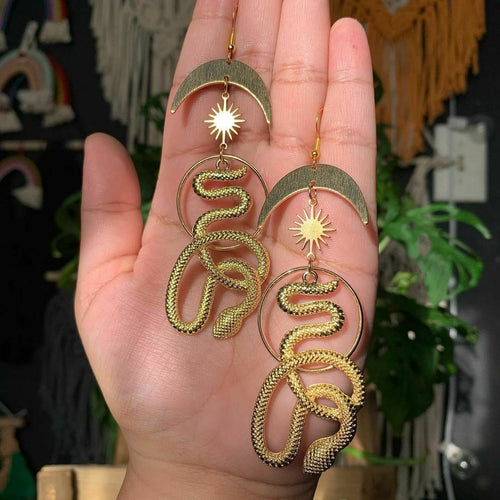 Gold Snake Earrings