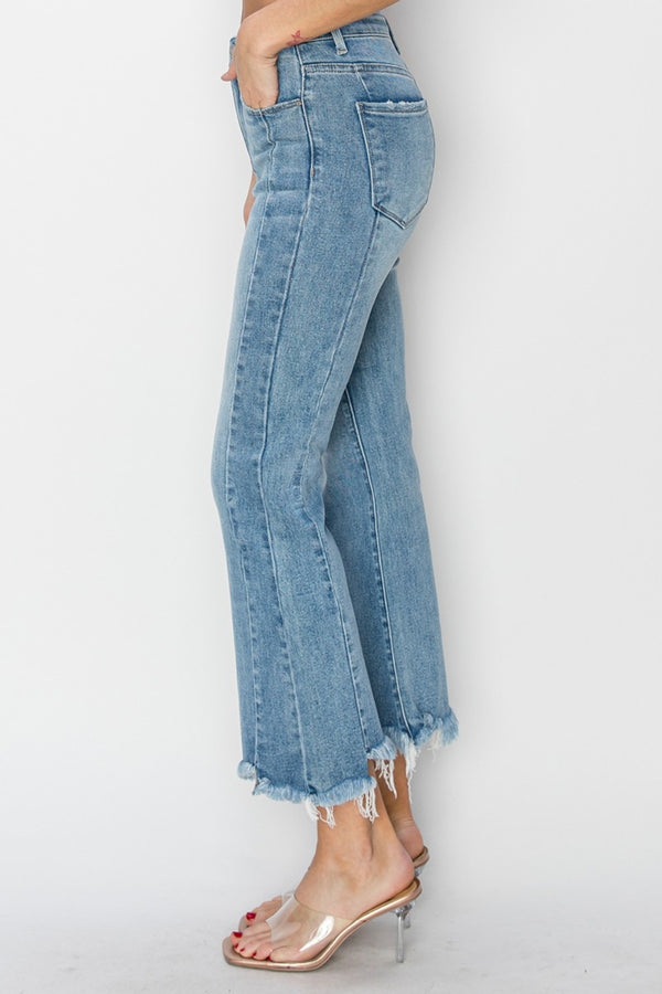 Full Size High Frayed Hem Jeans