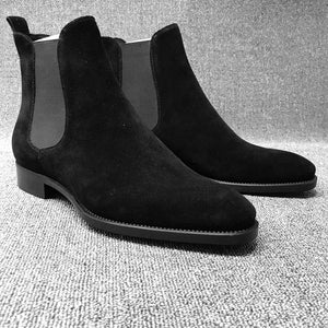 Men's Faux Deerskin Chelsea Casual Mens Boots