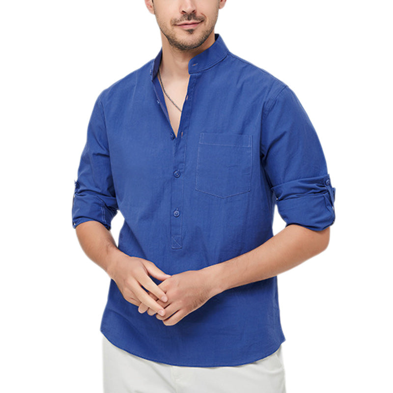 Men's Cotton Henley Vacation Shirt