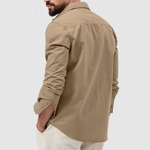 Men's Casual Cotton Workwear Pocket Shirt