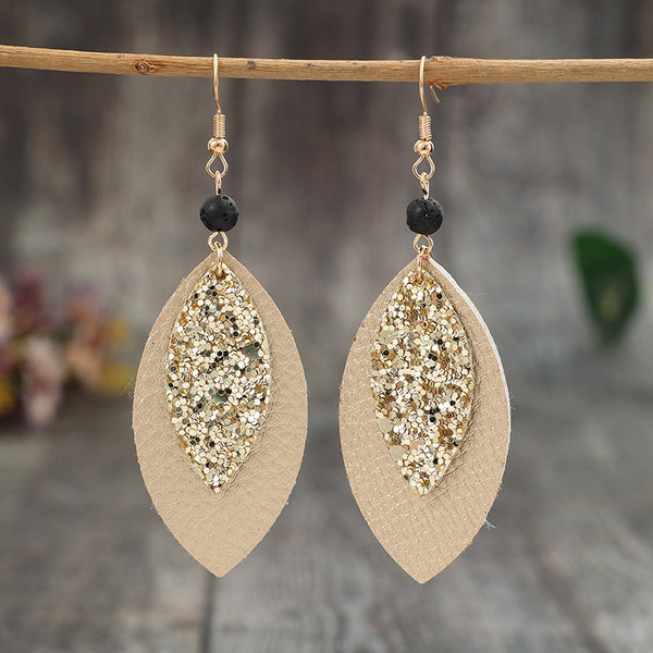 Leaf spliced earrings