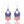 Bikini shaped striped earrings