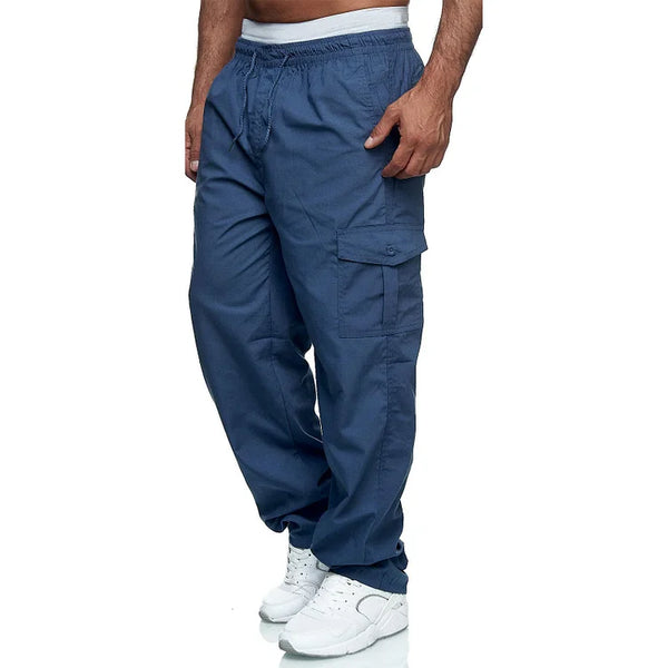 Men's Cargo Pants Relaxed Fit Sport Pants Jogger Sweatpants Drawstring Outdoor Trousers with Pockets