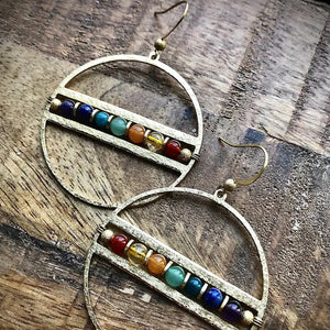 Retro Colored Beaded Earrings