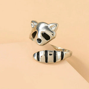 Adjustable Raccoon Ring in 925 Silver