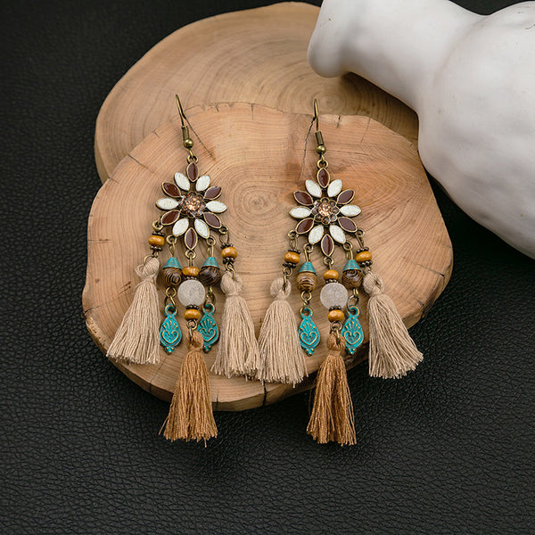 Tassel flower earrings