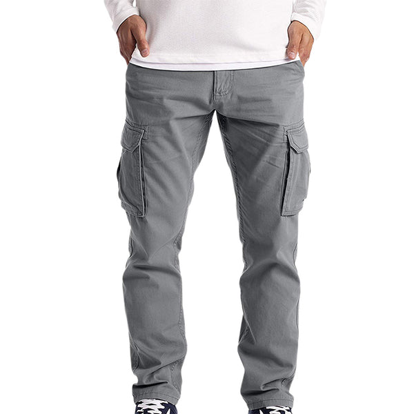 Spring and Summer Men's Casual Workwear Multi-Pocket Straight Leg Pants