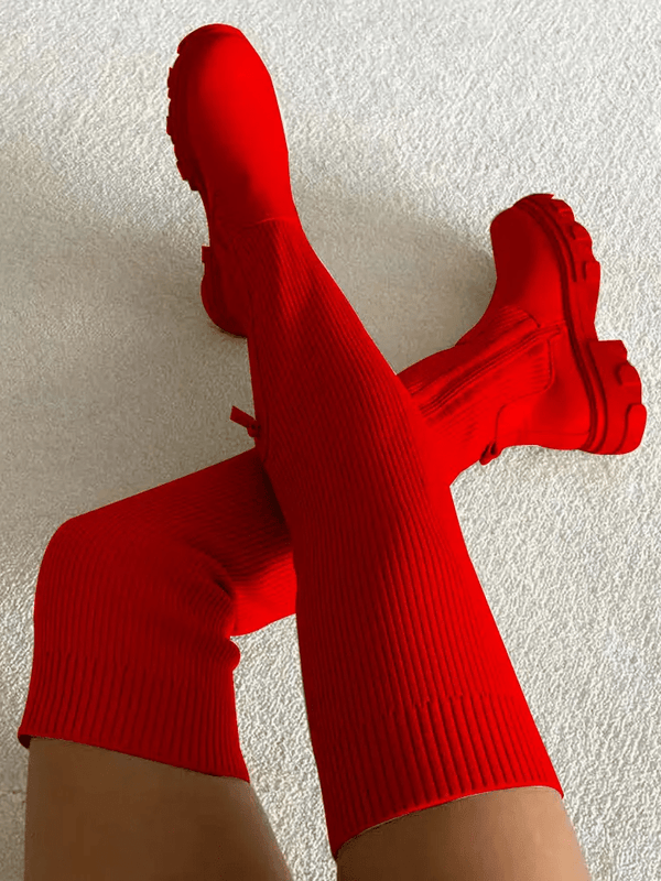 Knitted Over The Knee High Boots