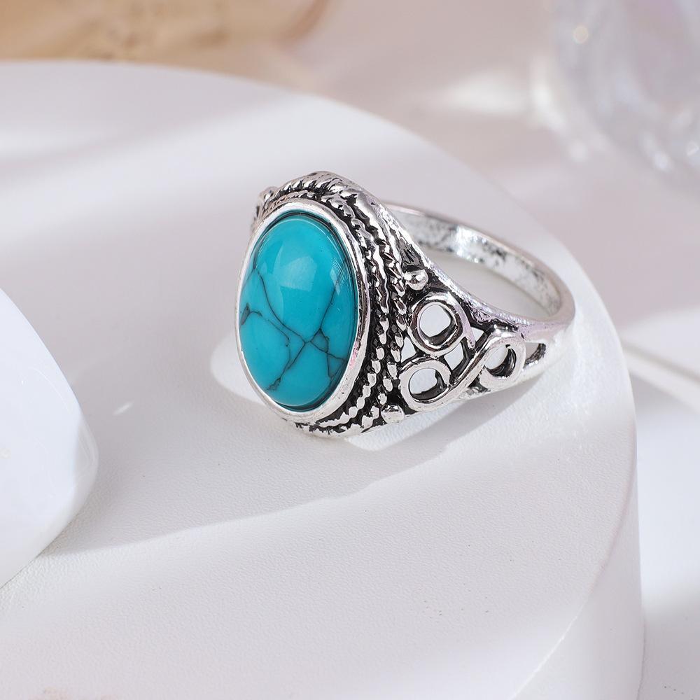 【Bohemian】Vintage Ring, Turquoise Pattern, Available in Sizes #5-#13, Perfect for Gifting, Mother's Day Special Recommendation.