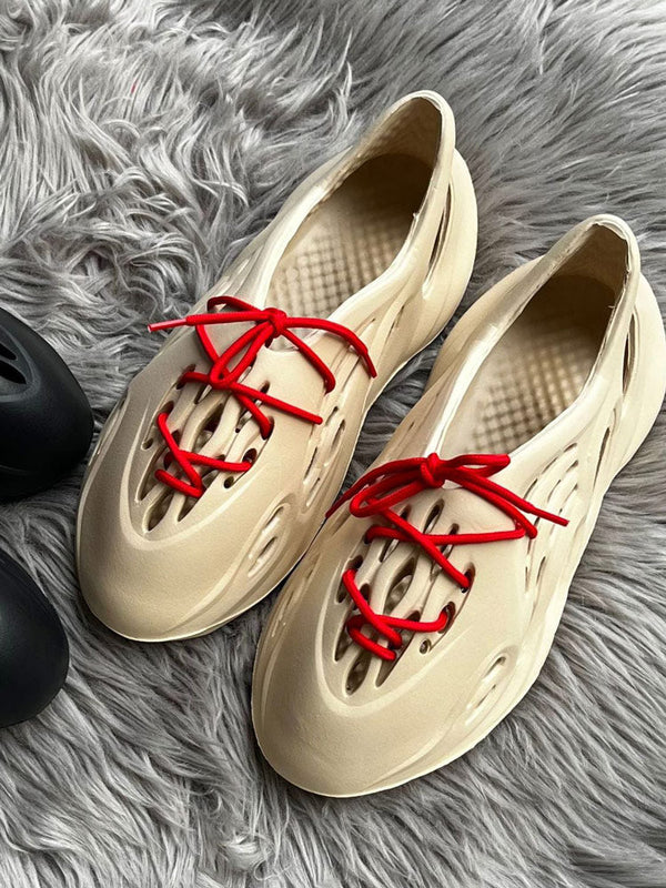 Soft-soled Lace-up Cave Flats