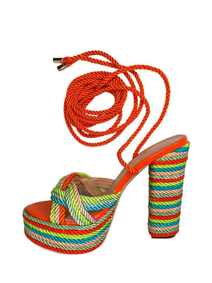 Tropical Twist Heel Sandals